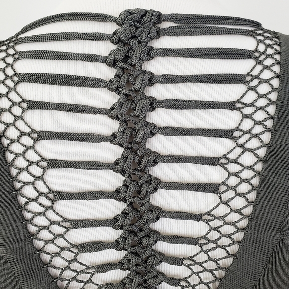 Bebe Lattice Detail Bandage Crop Top XS - Picture 9 of 11